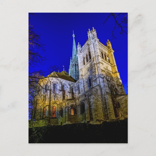 Cartão Postal Catedral de Pierre-santo em Genebra, Suiça (Frente)