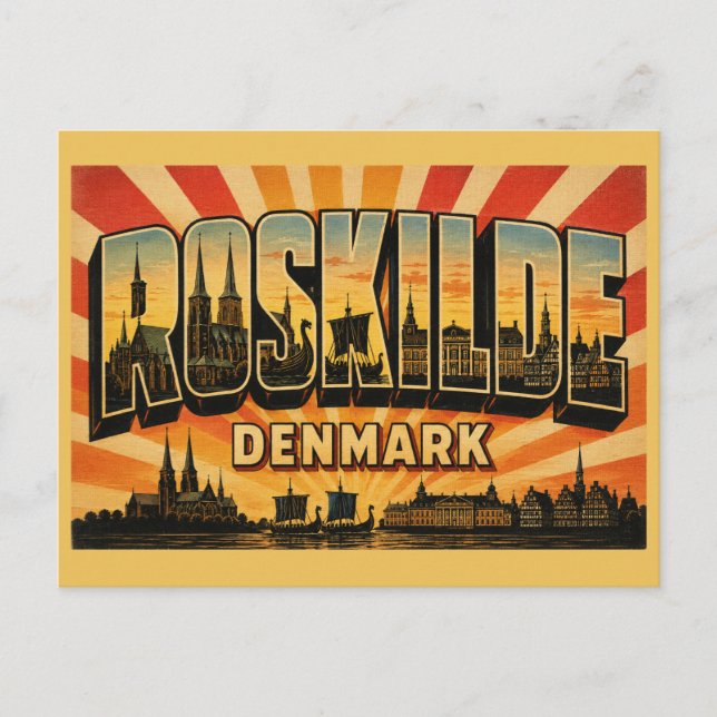 Cartão Postal Catedral de Roskilde Dinamarca (Frente)
