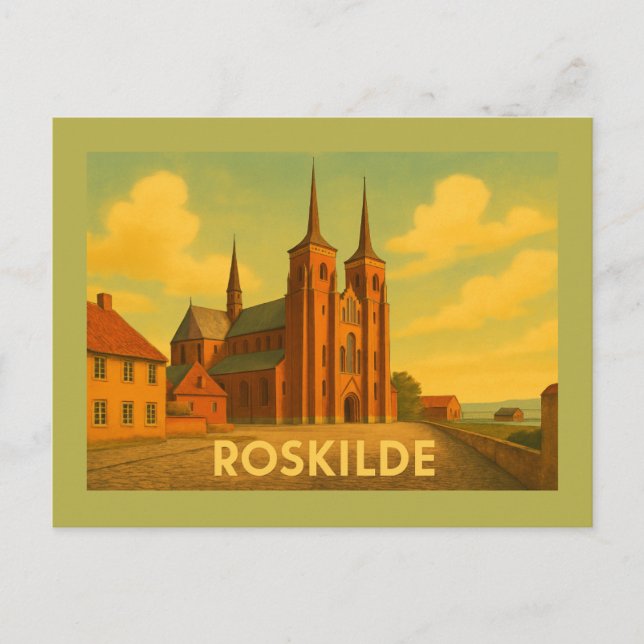 Cartão Postal Catedral de Roskilde Dinamarca (Frente)