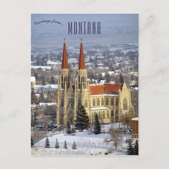 Cartão Postal Catedral de Ruas. Helena em Helena Montana (Frente)
