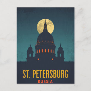 Cartão Postal Catedral de São Petersburgo ao Luar