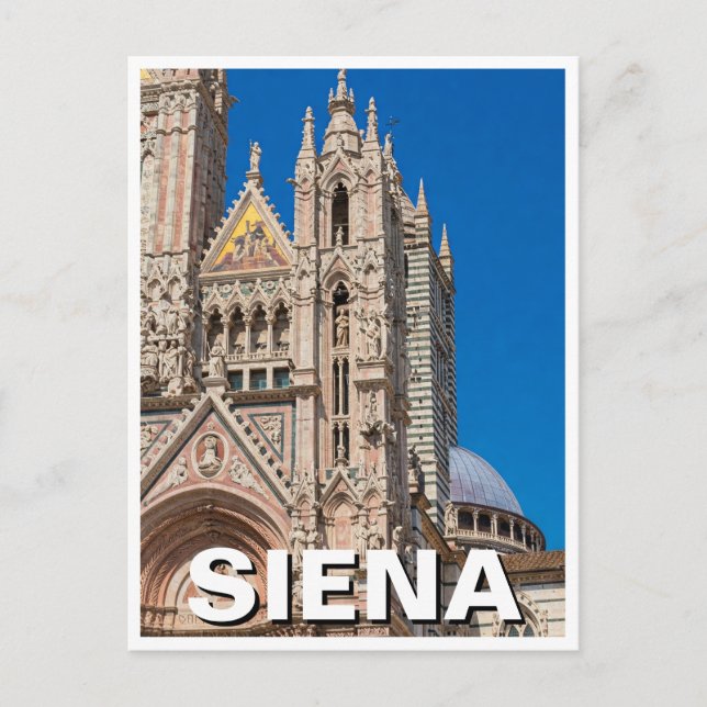 Cartão Postal Catedral de Siena Itália Viagem Duomo (Frente)