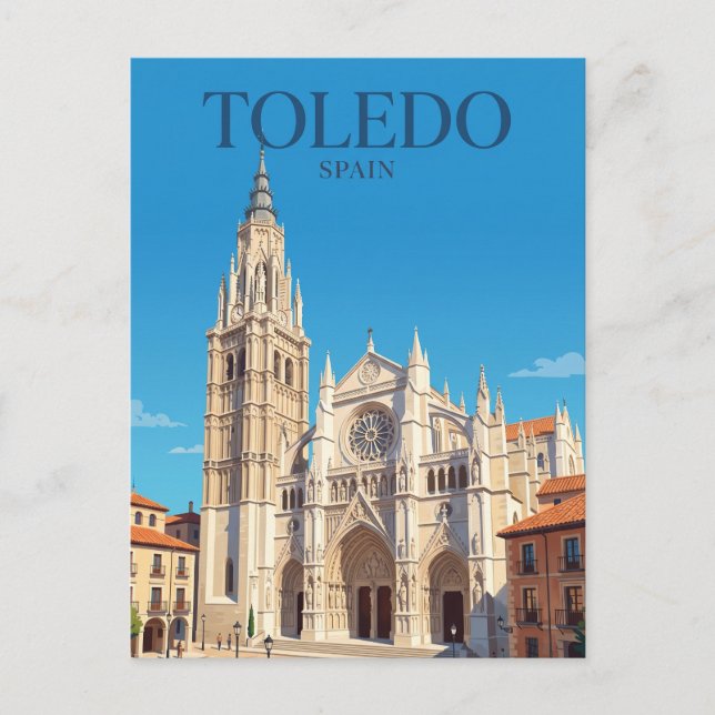 Cartão Postal Catedral de Toledo Espanha (Frente)
