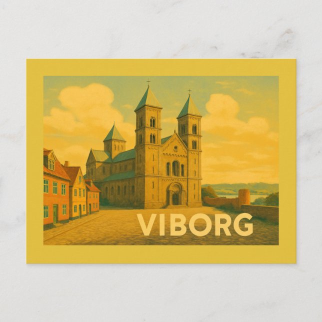 Cartão Postal Catedral de Viborg Dinamarca (Frente)