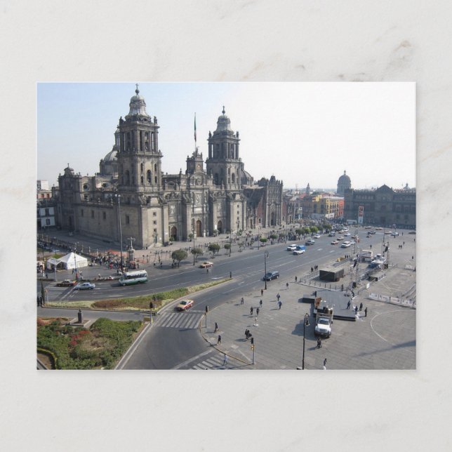 Cartão Postal Catedral de Zocalo, cartão-postal, Cidade do Méxic (Frente)