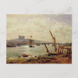 Cartão Postal Catedral e Castelo de Rochester, c.1820-30 (óleo e