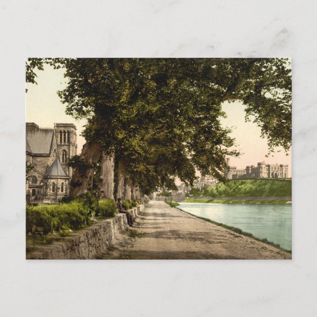 Cartão Postal Catedral e Castelo, Inverness, Escócia (Frente)