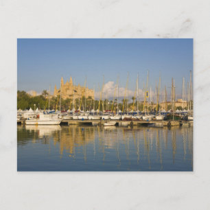 Cartão Postal Catedral e marina, Palma, Maiorca, Espanha