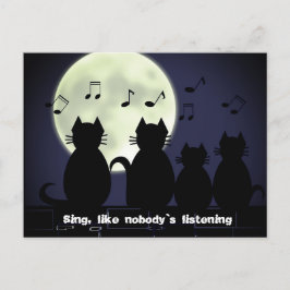 Cartão Postal caterwauling à lua