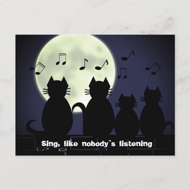 Cartão Postal caterwauling à lua (Frente)