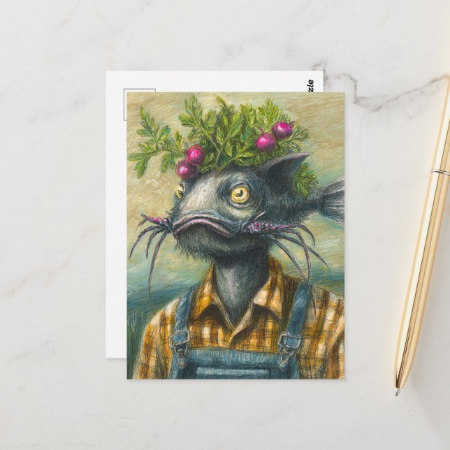 Cartão Postal Catfish Gardener Surreal (Frente/Verso In Situ)