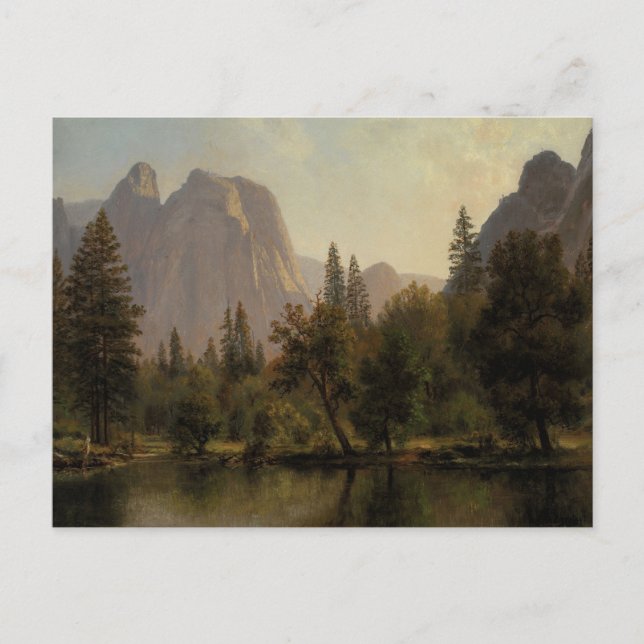 Cartão Postal Cathedral Rocks, Yosemite Valley por Bierstadt     (Frente)