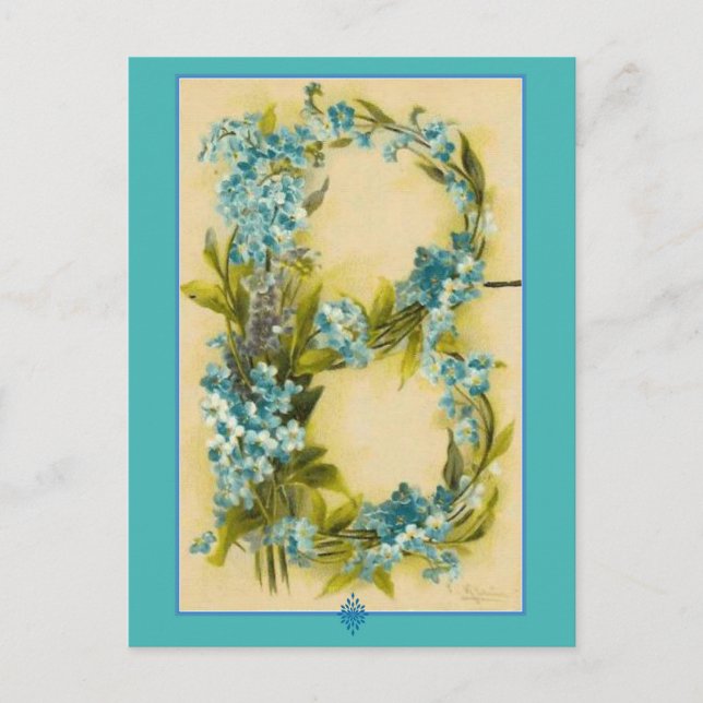 Cartão Postal Catherine Klein Flower Alphabet - Letra B (Frente)