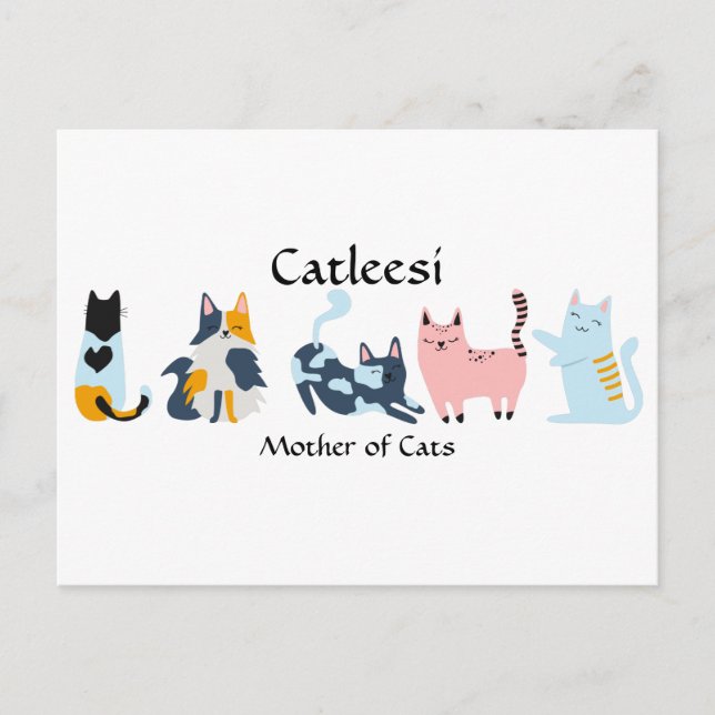 Cartão Postal Catleesi, Mãe de Gatos (Frente)
