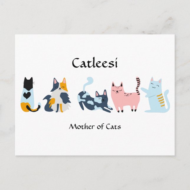 Cartão Postal Catleesi, Mãe dos Gatos (Frente)