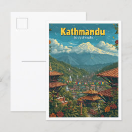 Cartão Postal Catmandu Nepal Vintage Art Viagem