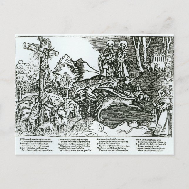 Cartão Postal Catolicismo romano e luteranismo contrastado (Frente)