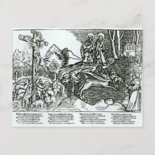 Cartão Postal Catolicismo romano e luteranismo contrastado