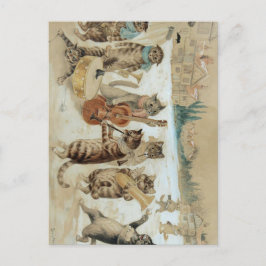 Cartão Postal Cats Carol Singing por Louis Wain