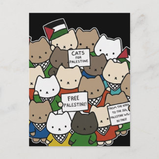Cartão Postal Cats for Palestine – Kawaii Cats for Justice