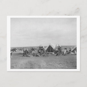 Cartão Postal Caubóis Sentados ao Redor da Carroça de Rancher Ph