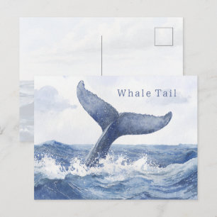 Cartão Postal Cauda de Baleia Oceano Azul