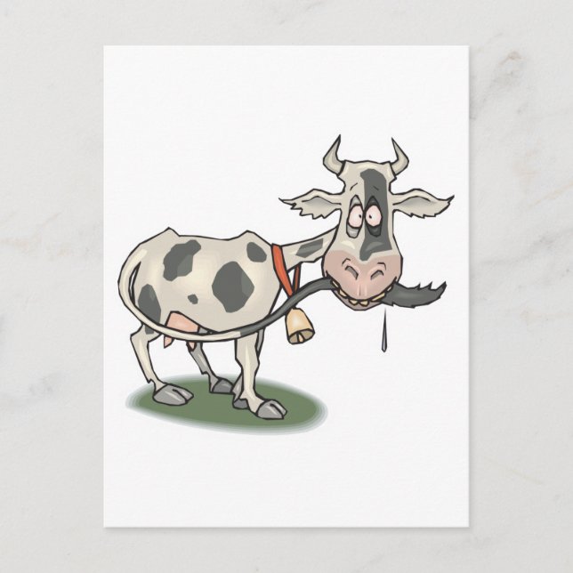 Cartão Postal cauda engraçada mordendo vaca (Frente)