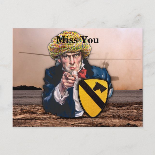 Cartão Postal Cav 11rua de cavalaria do iraque (Frente)