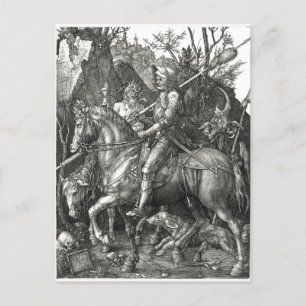 Cartão Postal Cavaleiro, Morte e Diabo - Albrecht Dürer c. 1513