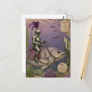 Cartão Postal Cavaleiro Oceânico Fantasia