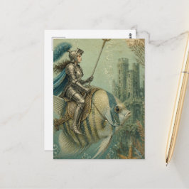 Cartão Postal Cavaleiro Peixe-Anjo Engraçado