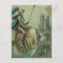 Cartão Postal Cavaleiro Peixe-Anjo Engraçado