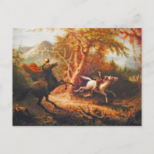 Cartão Postal Cavaleiro Sem Cabeça Perseguindo Crana De Ichabod