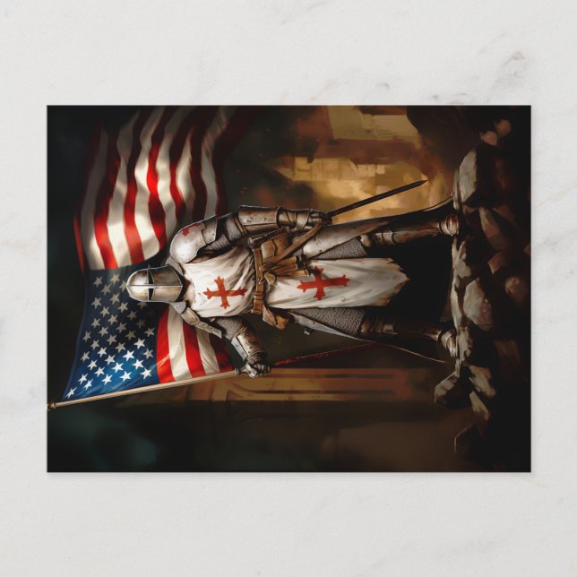Cartão Postal Cavaleiro Templário Americano (Frente)