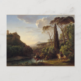 Cartão Postal Cavaleiros na paisagem italiana Ephemera Vintage A