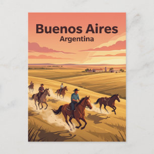 Cartão Postal Cavalgada na Estância das Pampas perto de Buenos A