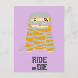 Cartão Postal Cavalgar ou Morrer Mummy Sloth Halloween