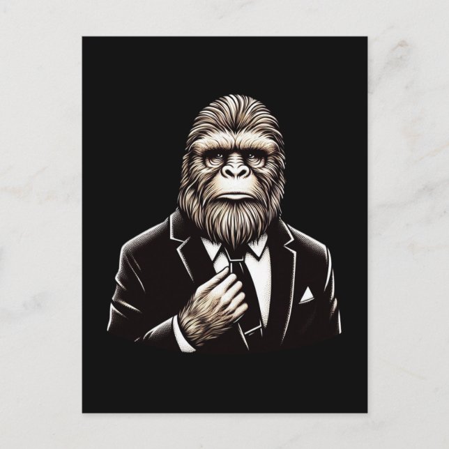 Cartão Postal Cavalheiro Sasquatch - Pé Grande Engraçado (Frente)