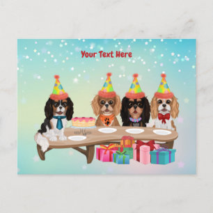 Cartão Postal Cavalier King Charles Spaniel de aniversário