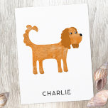 Cartão Postal Cavalier King Charles Spaniel Dog Personalizado<br><div class="desc">Um belo desenho do cão Ruby Cavalier King Charles Spaniel para te fazer sorrir. Arte original de Nic Squirrell. Altere o nome para personalizar.</div>