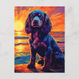 Cartão Postal Cavalier King Charles Spaniel Sunset / Sunrise