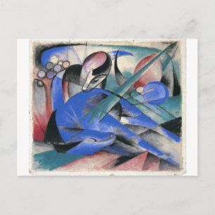 Cartão Postal Cavalo a dormir por Franz Marc