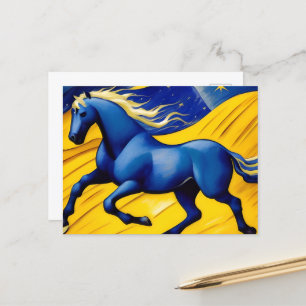 Cartão Postal Cavalo Azul