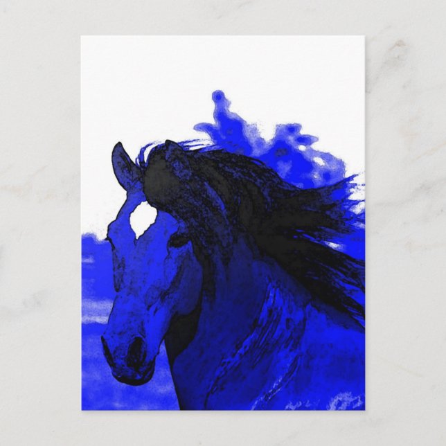Cartão Postal Cavalo Azul (Frente)
