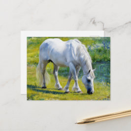 Cartão Postal Cavalo Branco, Claude Monet Style