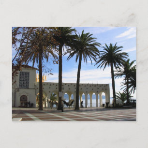 Cartão Postal Cavalo & carruagem no passeio em Nerja, espanha