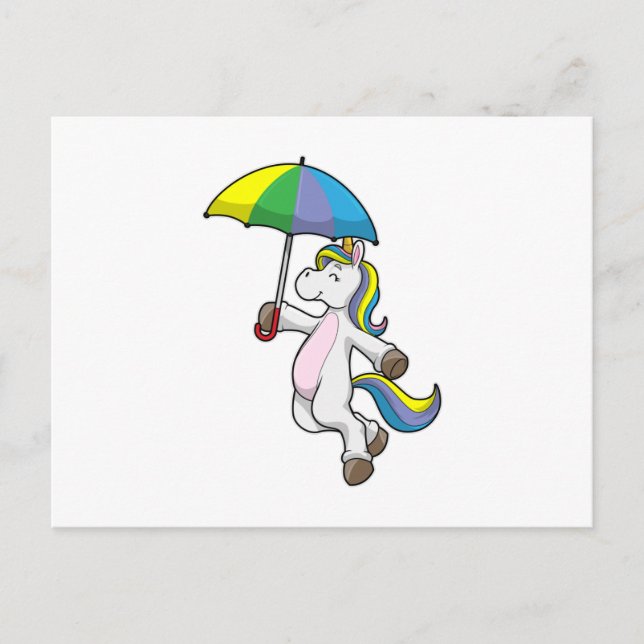 Cartão Postal Cavalo com Guarda-chuva (Frente)