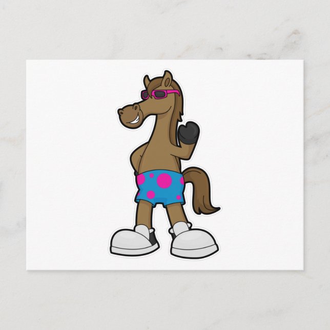 Cartão Postal Cavalo com Óculos de Sol (Frente)