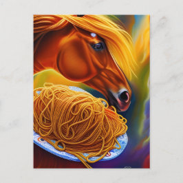 Cartão Postal Cavalo come espaguete