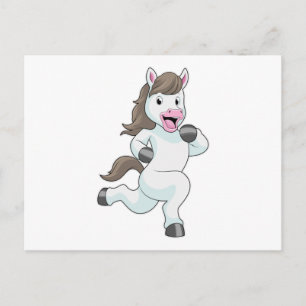 Cartão Postal Cavalo como Corredor em Corrida